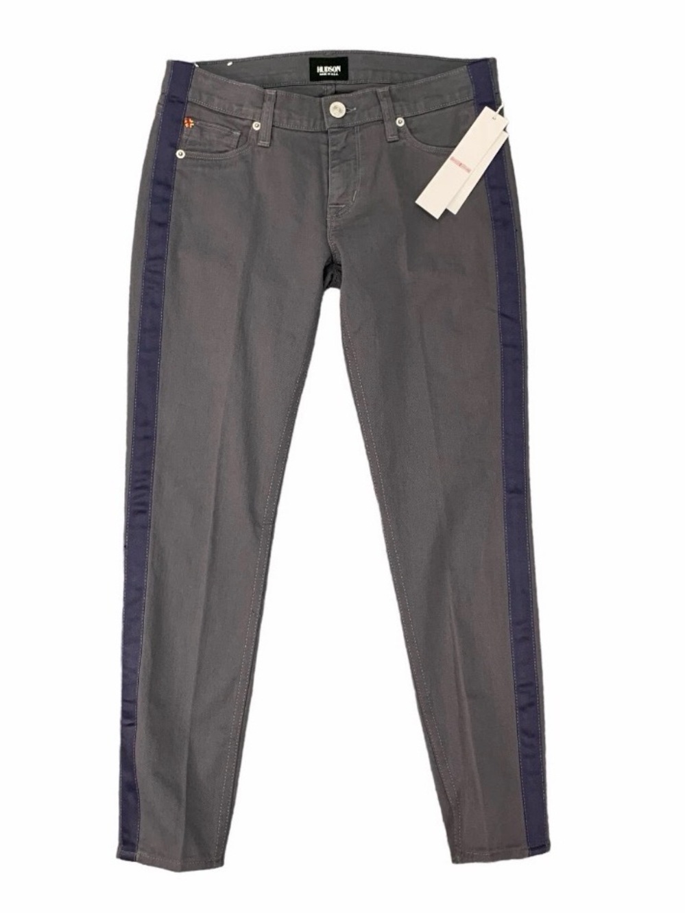 Hudson Jeans Women's Gray Jeans with Navy Side Stripe size 30 NWT